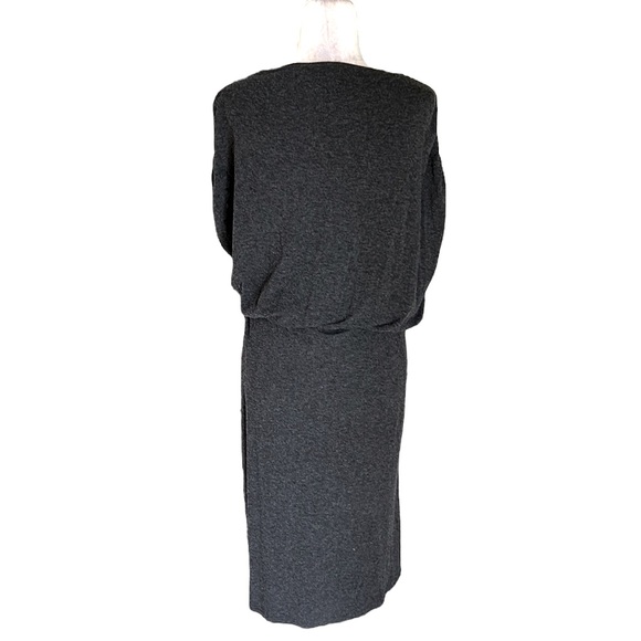 Reiss Evelyn Charcoal Gray Jersey Knit Drape Midi Dress - M - Picture 11 of 15